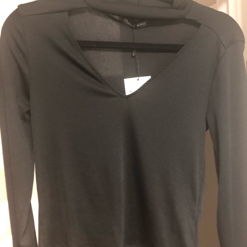 Black cut out crop top